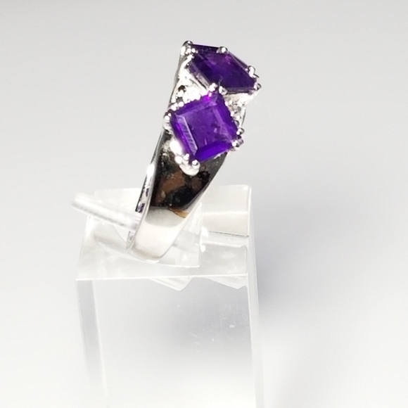 SS Amethyst & Topaz Ring  Sz7 - Picture 4 of 10